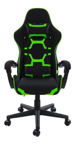 Cadeira Gamer Pelegrin Reclinável Pel-3018 Preta E Verde