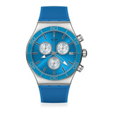 Reloj Swatch Blue Is All Yvs485 Correa Azul Bisel Azul Fondo Azul