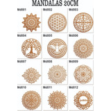 Trio De  Mini Mandalas 20cm Em Mdf Cru