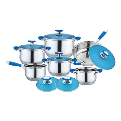 Bateria De Cocina Omania Fraciel Acero Inoxidable Induccion Color Azul | Envío gratis