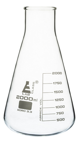 Erlenmeyer - Frasco De 67.6 fl Oz, Vidrio De Borosilicato, C