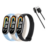 3pcs Para Xiaomi Mi Band 8 Correa + Cable De Carga * 1