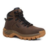 Bota Coturno Masculino Couro Solado Costurado Adventure 