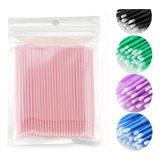 100 Microbrush Para Extension De Pestañas Lash Lifting Color Rosa