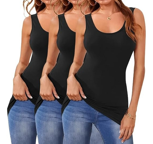 Pack 12 Camiseta Mujer Musculosa Sin Manga Fibra Bambú 