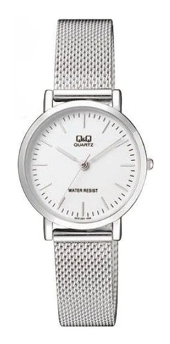 Reloj Q&q Dama Acero Inoxidable Analogo Caja Blanca Febo