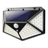 Luminária Refletor Solar Parede 100led C/sensor De Presença