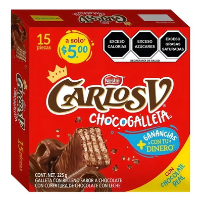 Nestlé Carlos V Chocogalleta 15pz 225gr