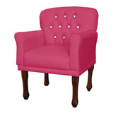 Poltrona Cadeira Anitta Para Quarto Closet Suede Rosa Pink