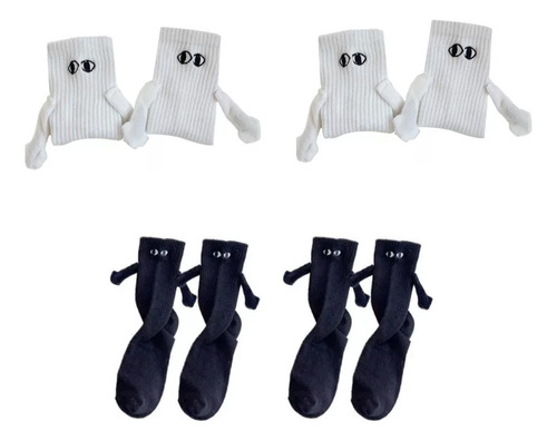 4 Pares De Calcetines Para Pareja, Con Succión Magnética, Pa