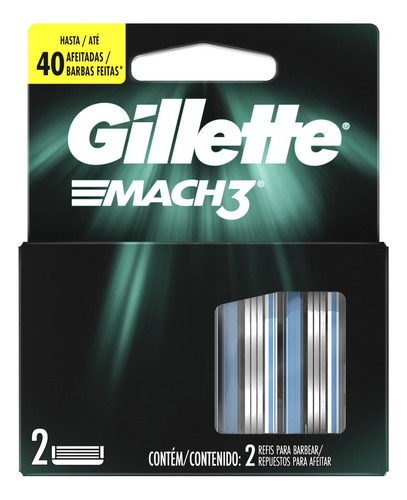 Repuesto Para Afeitar Gillette Mach3 + 2u Extra Lubricacion 