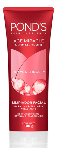 Limpiador Facial Pond's Age Miracle Ultimate Youth Hexyl Retinol Antiedad 100 G