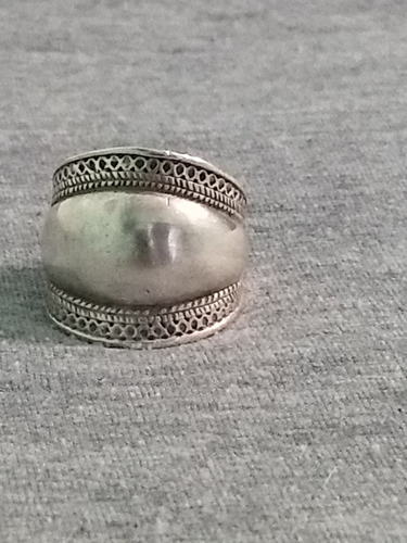 Anillo Ancho Tipo Bombe De Plata Macizo