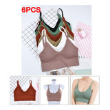 6pcs Tank Crop Tops Sin Costuras Para Mujer