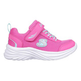 Tenis Skechers Rosa Azul Suela Blanca De Niña 303203n/hpaq 