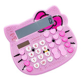 Calculadora Hello Kitty Decorada Cristal Piedra Color Rosa