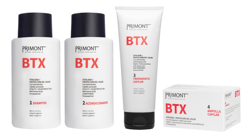 Primont Btx Shampoo + Acondicionador + Tratamiento + Ampolla