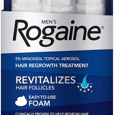 Men´s Rogaine Foam 5% Three Month Supply 60 x3 180 g espuma anti-caída del cabello es ideal para su uso en las primeras etapas del adelgazamiento del cabello y cuenta con la tecnología Tricho-Prime. | Meses sin interés