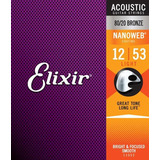 Elixir Cuerdas De Guitarra Acústica  Nanoweb 12-53 Orig. Eeuu
