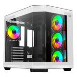 Gabinete Gamer Balam Rush Media Torre Tank Master Atx 4 Fan Color Blanco/negro