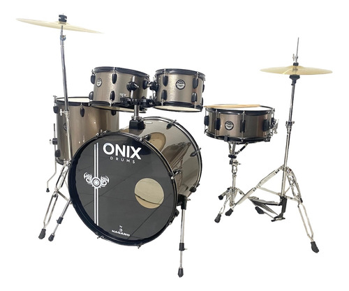 Bateria Completa Acústica Nagano Onix + Banco Pratos