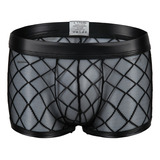 Lenceria Hombre Sexy Boxer Ropa Interior Hot Malla Cuadros