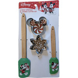 Disney Mickey Mouse Christmas - Juego De 4 Espátulas De Cort