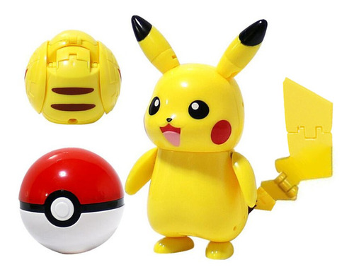 Pikachu Pokemon Pokeball - Figura De Acción De Juguete