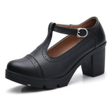 Mujer Plataforma Oxford Tacón Grueso Sandalias Zapatos [u]
