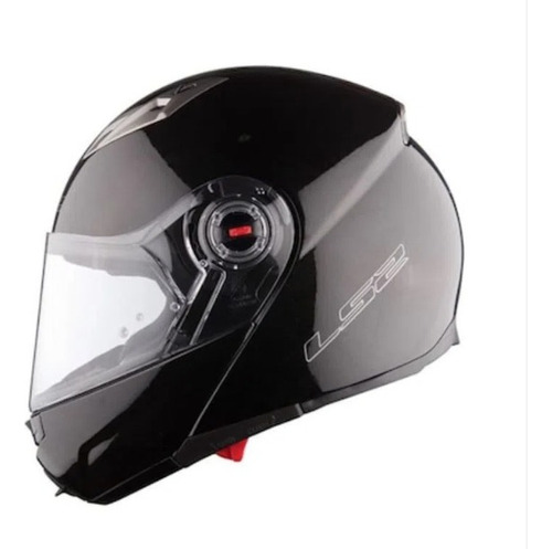 Casco Ls2 Rebatible 370 Visor Interno Negro Brillo Dompa 