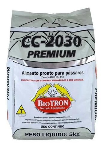 Farinhada Cc 2030 Premium - 5kg - Biotron - Para Canários