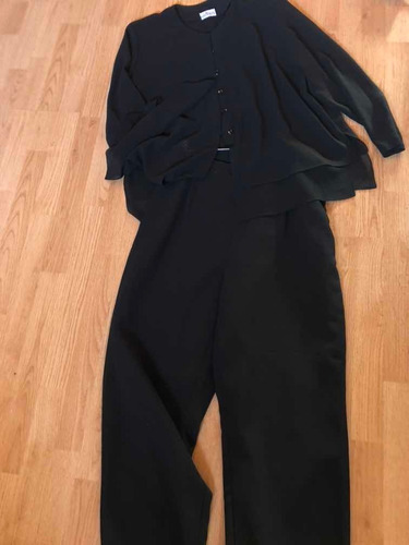 Blusa Y Pantalón Palazzo Crepe Seda Un Solo Uso! Talle Xxxl 