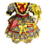 Vestido Festa Junina Moderno Infantil Preto Barato São João