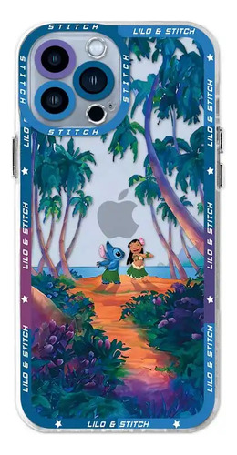 Carcasa Transparente Cartoon Lilo And Stitch Para iPhone 15,