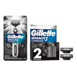 Combo Gillette Mach3 Carbono Maquina + 3 Cartuchos