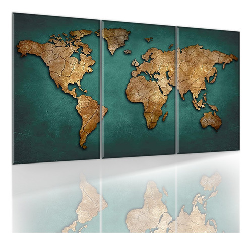 Placas 120x60cm Quadro Decorativo Mapa Mundi Grande Moderno
