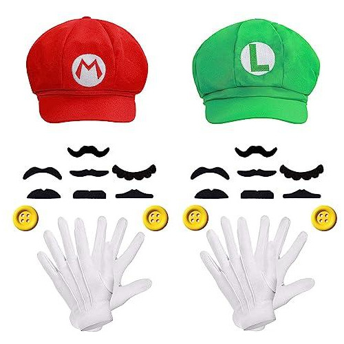 Set Accesorios Para Disfraz Super Bros Mario & Luigi