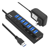 Powered Usb 3 0 Hub 7 Por Puertos Usb Data Hub Splitter...