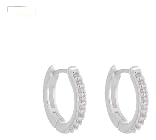 Brinco Masculino Argola Com Zirconia De Prata 925