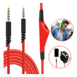 Cable Auxiliar Para Logitech Astro A40 A10 A30 A50 Audifonos Rojo 2 M Audifonos Audio Adaptador Para Audifonos Conector Jack Auriculares Jack 3.5 Mm