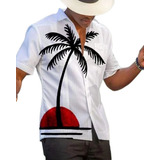Camisa De Playa Hawaiana De Manga Corta Para Hombre 1