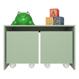 Mesa Organizadora 2 Baús Brinquedo Infantil Verde Jade Mdf