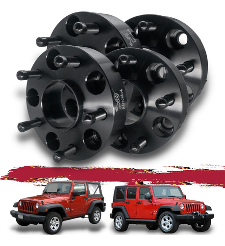 4 Espaciadores Rin Jeep Wrangler Jk 1.5 PuLG 5x5 Separadores