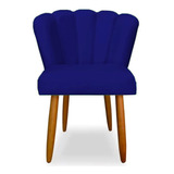 Cadeira Estofada Decor Pétala Suede Azul Marinho Penteadeira
