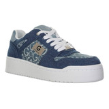 Tenis Guess Original Plataforma Azul Mezclilla Casual Dama