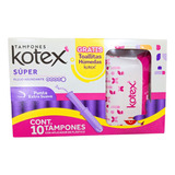 Tampones Kotex Super Flujo Abundante Higiene Femenina Mujer