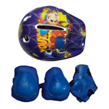 Kit Capacete Infantil Com Acessorios Bike Skate Patins Azul