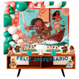 Kit Só Um Bolinho Festa Fácil Moana Decoração Painel Mesa