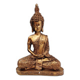 Estatua Buda Hindu Dourado Grande Decoração Namastê Zen 25cm