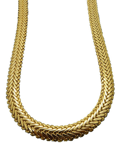 Cadena Collar Tejido Espiga 55cm Oro Solido De 14k + Estuche